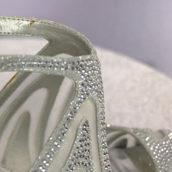 Gianni Bini Sharissah Silver Rhinestone High Heel Sandals Women’s 8.5M – NWB - Picture 11 of 11